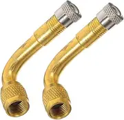 2pcs Universal Brass Valve Stem Extension 90 Degree Tire Valve Adapter for Air Tire Cap Bike Adapter Motorcycle