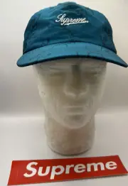SUPREME SCRIPT LOGOS 6-PANEL BRT TEAL HAT OS FW20 WEEK 16 ( & STICKER) AUTHENTIC