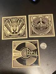 3 Vintage Obey Shepard Fairey Music Propaganda Sticker Lot Twist McGee Saber