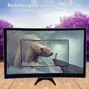 Phone Screen Magnifier 3D HD Amplifier 12 Inch Large Screen Curved Screen Mobile Phone Screen Magnifier for Smartphone Stand Enlarge Phone Accessories
