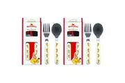 2x 2pc Bunnykins Melamine Spoon Fork Cutlery Kids Feeding Utensils 18m+ Red