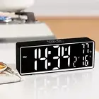 AU Night Mode Digital Clock Rechargeable Alarm Clock Modern LED Mirror Clock New