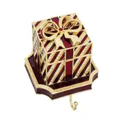 Olivia Riegel Striped Gift Box Crystal & Pewter Stocking Holder