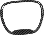 Central Control Steering Button Frame Trim Steering Wheel Trim Ring Cover Decorative Interior Accessories, Black Grey