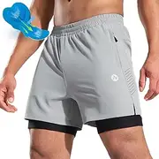 [Nepest] Men's Mountain Bike Shorts 4D Padded Cycling Bicycle Biker Riding Loose-fit Gel Padding MTB Shorts Zipper Pockets