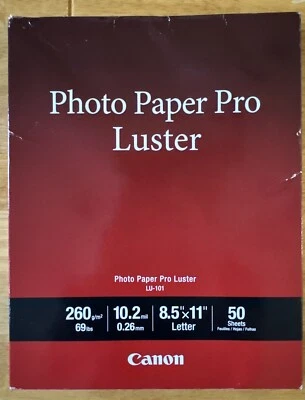 Canon Semi Gloss Photo Paper Plus 8.5x11 50 Sheets 10.2mil 260 G/m2 SG-201