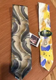 Grateful Dead, Jerry Garcia Ties Lot of 2- Butterfly Study II , Snail Garden NWT