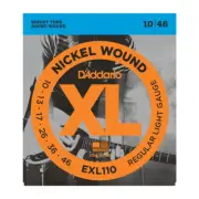 D'Addario EXL110 Nickel Wound Electric Guitar Strings; gauges 10-46