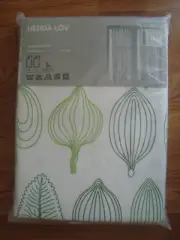IKEA HEDDA LOV Pair of Curtains Botanical Window Panels Green Leaves 57x98 " NIP