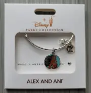 Alex and Ani Disney Parks Moana Charm Bangle Shiny Silver Tone Brand New Tag NWT