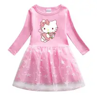 在飛比找ETMall東森購物網優惠-凱蒂貓洋氣女寶寶哈嘍兒童裝裙子