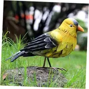 Goldfinch Bird Garden Decor - Large Metal Yellow Bird Decoration - Yard Art