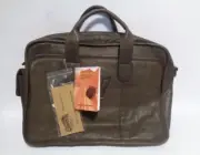 Canyon Outback Leather Goods Brown Laptop Organizer Computer Briefcase New!