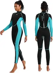 Jsnorklet Womens Wetsuit, 3mm Back Zip Full Wetsuit for Diving Swimming