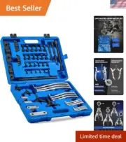 Set, Cr-V Steel 3" 4" 6" 8" Bearing Puller Kit, 24pc 2 Jaw & 3 Jaw with Rever...
