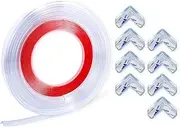 AUTOWT Baby Edge Corner Protector Kit, Transparent Child Safety Shock Protection, 3M Table Edge Protector, Soft Silicone Bumper Strip with Double-Sided Adhesive Tape for Furniture, Cabinet, Drawer