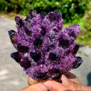434GNewly discovered purple phantom crystal quartz cluster mineral samplehealing