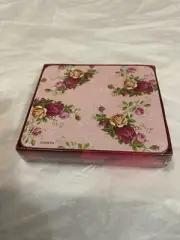 ROYAL ALBERT OLD COUNTRY ROSES PINK CORKBACKED COASTERS SET OF 6