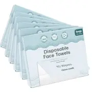 Large Disposable Face Towels - 60 Towelettes Total (6 Boxes) - Single-Use