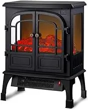 Electrical Fireplaace Heating Stove Electric Stove Heater 2000W Electric Stove Heating Wood Burner Flame Effect Electric Stove Heater 2 Heat Settings Outdoor Patio Heating,Practical