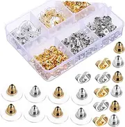 [Minkissy] 170 Pcs Locking Earring Backs Clear Rubber Replacement Backs for Pierced Earrings Comfortable and Secure with Storage Box for Studs and Hooks