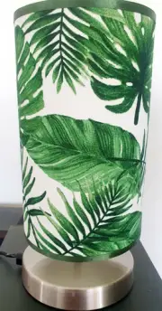 Fern palm banana leaf tropical foliage touch Lamp Base fabric shade Bulb Combo