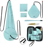 Imelod Saxophone Cleaning kit with Case for Alto Tenor Clarinet Flute and other Wind & Woodwind Struments Including Sax Cleaning Cloth(4pcs),Mouthpiece Brush(Light Blue)