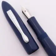 Ranga 8B Torpedo Ebonite Fountain Pen - Blue, New Clip, JoWo #6 Nibs, C/C (New)