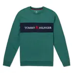 TOMMY 熱銷刺繡文字LOGO大學T恤-綠色