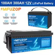 100Ah 300Ah 12V LiFePO4 Lithium Iron Battery Rechargeable BMS Camping RV