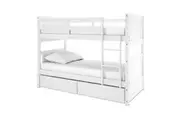 Elisha Solid Pine Bunk Bed with Storage - White
