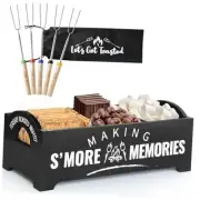 Smores Kit, S'Mores Station with 5 Extendable Marshmallow Roasting Sticks,