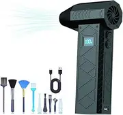 Compressed Air Duster - 180000RPM Electric Air Duster for Cleaning Keyboard&PC 3 Gears Adjustable （Long Press 4th GEA） Rechargeable Cordless Jet Dry Blower Air Blower for Car and Home