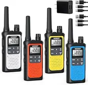 Walkie Talkies for Adults NOAA Weather Alerts Long Range Rechargeable Walkie Talkies 2 Way Radio 22 FRS Channels with 1800mAh Lithium-Ion Battery Charger, Cable