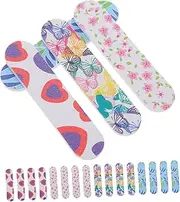 BELLIFFY 40pcs Nail Sponge Files for Women Double Sided Manicure Buffing Boards with Butterfly Tulip Patterns Lightweight Portable Nail Supplies for Home Use