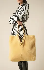 [Bottega Veneta] Reversible Oversized Shearling Tote Bag