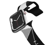 Apple Watch Series 4-6, SE (44mm) Impact Band Geometrical black white gray silver glitter abstract pattern