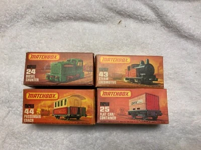 Matchbox Lesney 1978 and 1977 railway models (4pc) England NOS