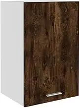 Kitchen Wall Cabinet Storage Organizer Hanging Cupboard with Doors and Shelves Smoked Oak Finish 39.5x31x60 cm Engineered Wood