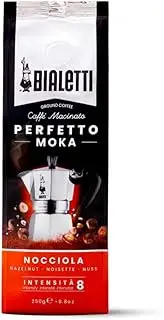 Bialetti - Universal Ground Coffee Hazelnut: Medium Roast Ground Coffee, Hazelnut and Dried Fruit Notes, 250g, Compatible for use with Moka Pot, Espresso Machines and Coffee Press