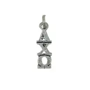 Alpha Chi Omega AXO ACO Sorority Greek Lavaliere Charm in Sterling Plate