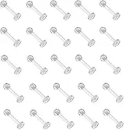 [UPSTORE] 30Pcs 16G Clear Lip Rings Lip Studs Nose Studs Tragus Retainer Helix Cartilage Earring Stud Piercing Jewelry Retainer for Women Men 8mm