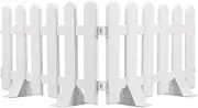 CALLARON 2Pcs Picket Fence for Garden, Plastic Fence Border, White Picket Fences Forders with, Landscape Border for Flower Beds, Pathways & Yard Decor, 50 x 30 cm