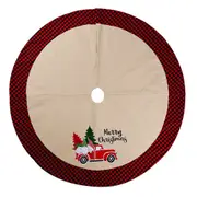 106cm Christmas Hessian Santa In Car Tree Skirt Home Floor Mat Cover Xmas Decor