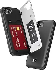 TORU CX Hybrid for iPhone 16e Wallet Case | Dual Layer Slim Protective Hard Cover with Hidden 2-Credit Card Slot Holder - Black