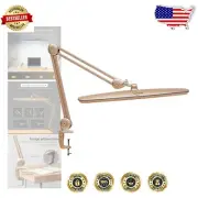 Adjustable 24W LED Desk Lamp with Metal Clamp - Eye-Friendly 2200 Lumen Light