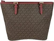 [Michael Kors] Jet Set EW Signature tote Brown Cinnabar Handbag Bag New