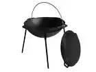 Asian cast iron cauldron 2.6gl with frying pan lid, cover and stand.Kazan.Казан
