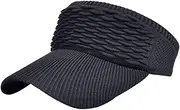 [LAIFEKE] Women Knitted Sun Hats Sun Visor Hats Elastic Empty Top Hat UV Protection Visor Cap