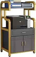 Printer Shelf Printer Stand Printer Rack Steel Frame Printer Stand with Drawer and Door Storage Rack Floor-Standing Printer Shelf for Fax Scanner Printer Holder Printer Shelves